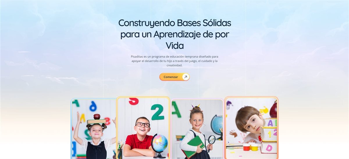 Vista del sitio web de Pisaditas